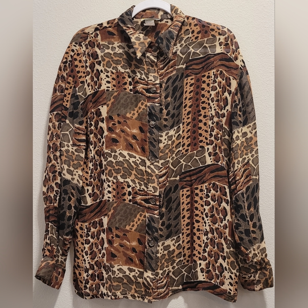 Animal Print Button-Up Shirt